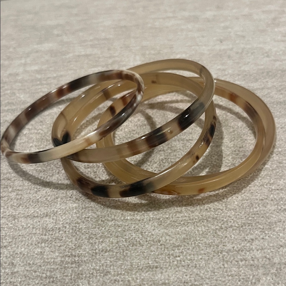 Elegant Brown Bangle Set Cowhorn